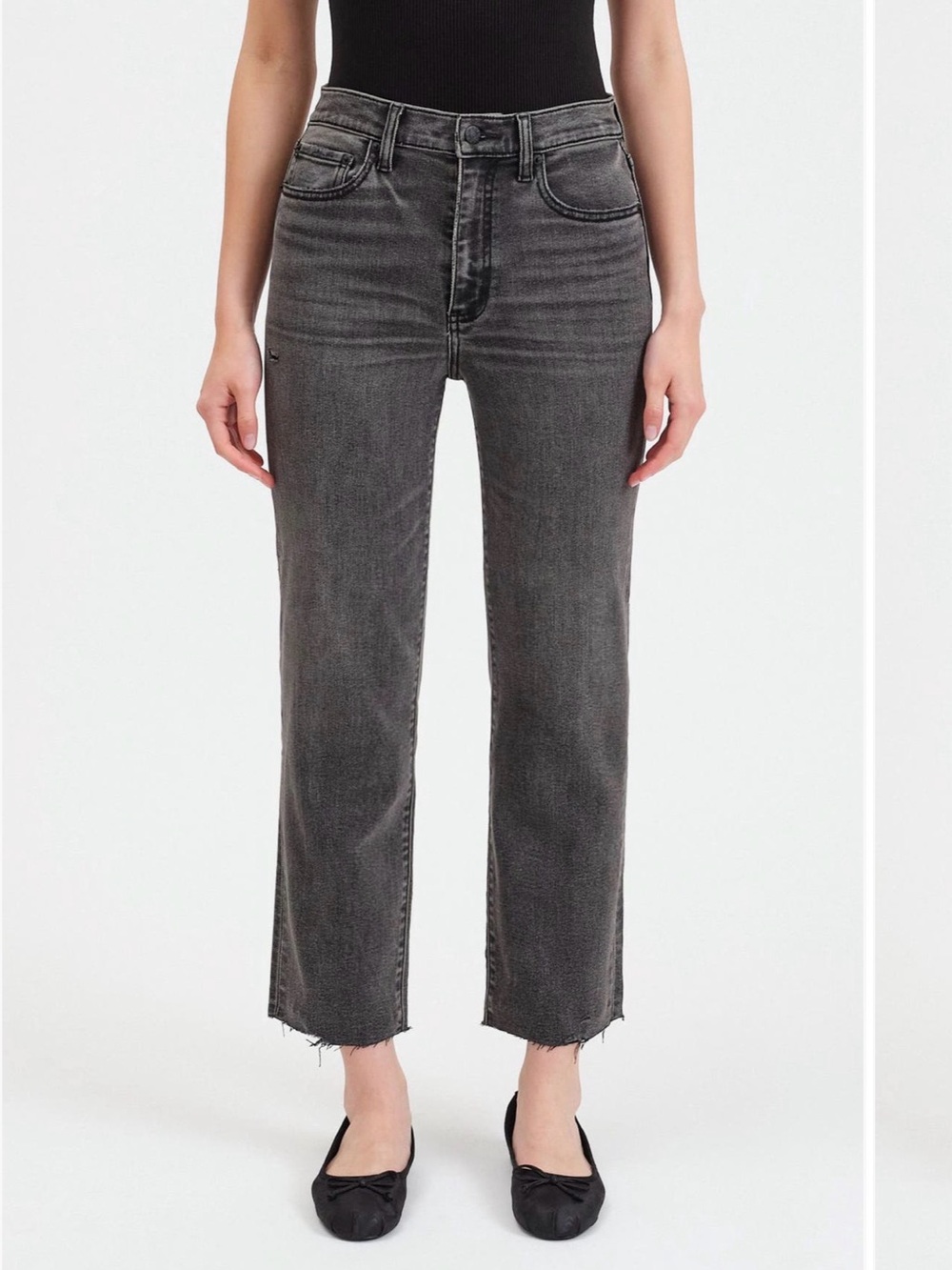 Rag and bone Jeans daze straight raw hem rHigh-Rise Cropped Straight Jeans
